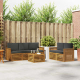 Sofa Sets 6 pcs Natural and Anthracite Solid Acacia Wood