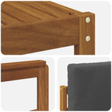Outdoor Sofa Set 7 pcs Natural and Anthracite Solid Acacia Wood
