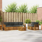 Outdoor Sofa Set 7 pcs 6-Seaters Natural and Anthracite
