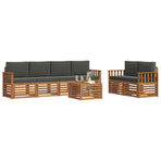 Outdoor Sofa Set 7 pcs 6-Seaters Natural and Anthracite