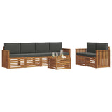 Outdoor Sofa Set 7 pcs Natural and Anthracite Solid Acacia Wood