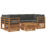 Outdoor Sofa Set 7 pcs Natural and Anthracite Solid Acacia Wood