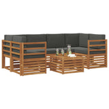 Outdoor Sofa Set 7 pcs Natural and Anthracite Solid Acacia Wood