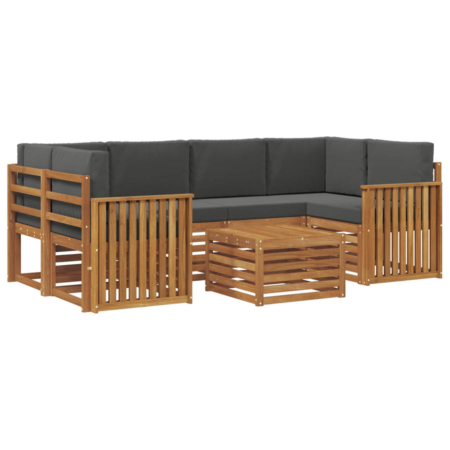 Outdoor Sofa Set 7 pcs 6-Seaters Natural and Anthracite
