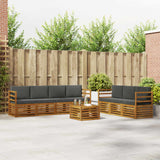 Sofa Sets 8 pcs Natural and Anthracite Solid Acacia Wood