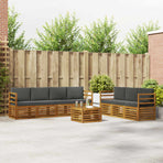 Outdoor Sofa Set 8 pcs 7-Seaters Natural and Anthracite