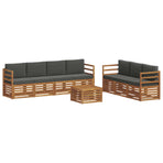 Outdoor Sofa Set 8 pcs 7-Seaters Natural and Anthracite