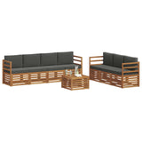 Sofa Sets 8 pcs Natural and Anthracite Solid Acacia Wood