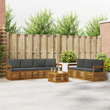 Sofa Sets 8 pcs Natural and Anthracite Solid Acacia Wood