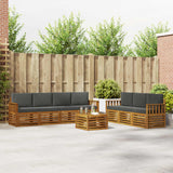 Sofa Sets 8 pcs Natural and Anthracite Solid Acacia Wood