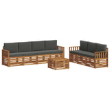 Sofa Sets 8 pcs Natural and Anthracite Solid Acacia Wood