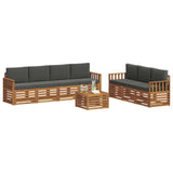 Sofa Sets 8 pcs Natural and Anthracite Solid Acacia Wood