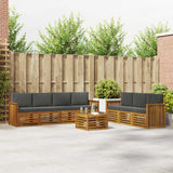 Sofa Sets 8 pcs Natural and Anthracite Solid Acacia Wood