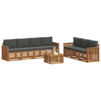 Outdoor Sofa Set 8 pcs 7-Seaters Natural and Anthracite