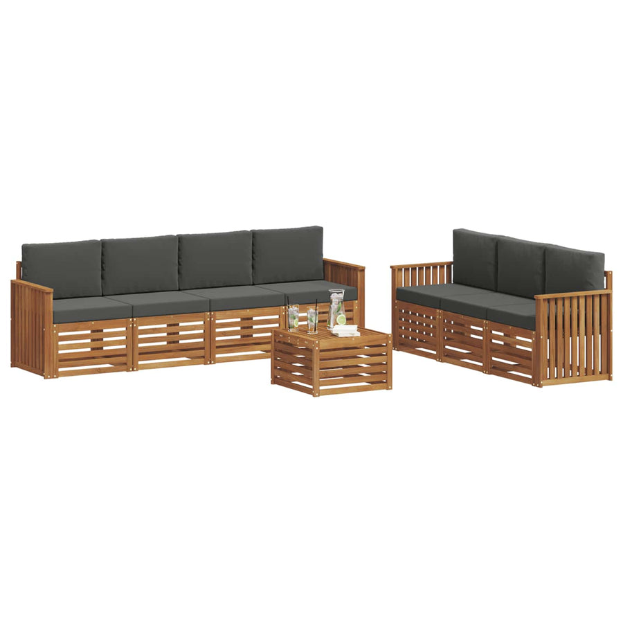 Outdoor Sofa Set 8 pcs 7-Seaters Natural and Anthracite
