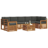 Outdoor Sofa Set 8 pcs Natural and Anthracite Solid Acacia Wood - Side View