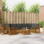 Outdoor Sofa Set 8 pcs 7-Seaters Natural and Anthracite