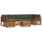 Outdoor Sofa Set 8 pcs 7-Seaters Natural and Anthracite