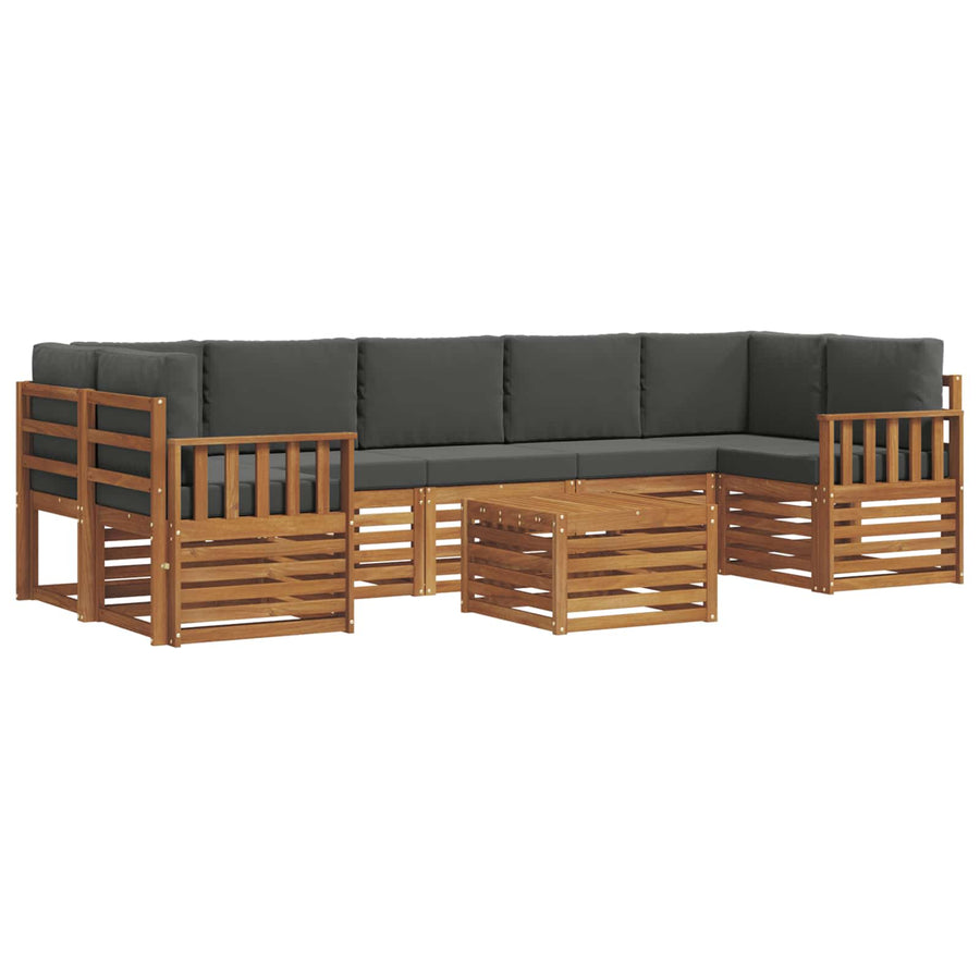 Outdoor Sofa Set 8 pcs 7-Seaters Natural and Anthracite