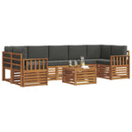 Outdoor Sofa Set 8 pcs 7-Seaters Natural and Anthracite