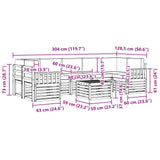 Outdoor Sofa Set 8 pcs Natural and Anthracite Solid Acacia Wood - Extra Image