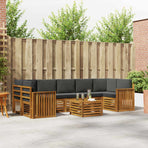 Outdoor Sofa Set 8 pcs 7-Seaters Natural and Anthracite