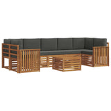 Outdoor Sofa Set 8 pcs Natural and Anthracite Solid Acacia Wood