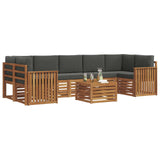 Outdoor Sofa Set 8 pcs Natural and Anthracite Solid Acacia Wood