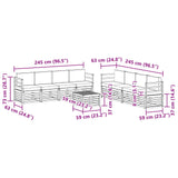 Sofa Sets 9 pcs Natural and Anthracite Solid Acacia Wood