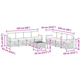 Sofa Sets 9 pcs Natural and Anthracite Solid Acacia Wood