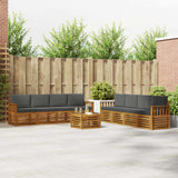 Sofa Sets 9 pcs Natural and Anthracite Solid Acacia Wood