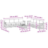 Sofa Sets 9 pcs Natural and Anthracite Solid Acacia Wood