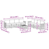 Sofa Sets 9 pcs Natural and Anthracite Solid Acacia Wood