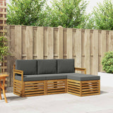 Outdoor Sofa Set with Cushion 4 pcs Natural and Anthracite