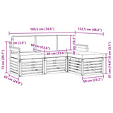 Outdoor Sofa Set with Cushion 4 pcs Natural and Anthracite - Low Angle