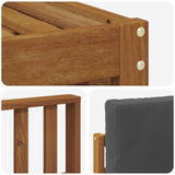 Outdoor Sofa Set with Cushion 4 pcs Natural and Anthracite