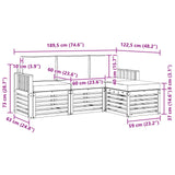 Outdoor Sofa Set with Cushion 4 pcs Natural and Anthracite - Low Angle