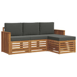 Outdoor Sofa Set with Cushion 4 pcs Natural and Anthracite