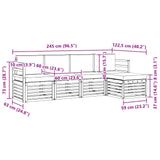 Outdoor Sofa Set with Cushion 5 pcs Natural and Anthracite