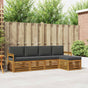 Outdoor Sofa Set 5 pcs 5-Seaters Natural and Anthracite