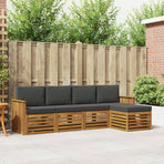 Outdoor Sofa Set 5 pcs 5-Seaters Natural and Anthracite