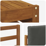 Outdoor Sofa Set with Cushion 6 pcs Natural and Anthracite - Close-Up Angle