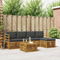 Outdoor Sofa Set 6 pcs 5-Seaters Natural and Anthracite