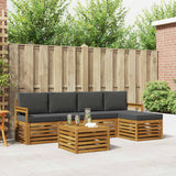 Outdoor Sofa Set with Cushion 6 pcs Natural and Anthracite