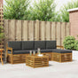 Outdoor Sofa Set 6 pcs 5-Seaters Natural and Anthracite