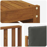 Outdoor Sofa Set with Cushion 6 pcs Natural and Anthracite - Close-Up Angle