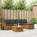 Outdoor Sofa Set with Cushion 6 pcs Natural and Anthracite