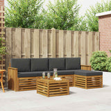 Outdoor Sofa Set with Cushion 6 pcs Natural and Anthracite