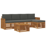 Outdoor Sofa Set with Cushion 6 pcs Natural and Anthracite