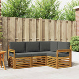 Sofa Sets 4 pcs Natural and Anthracite Solid Acacia Wood
